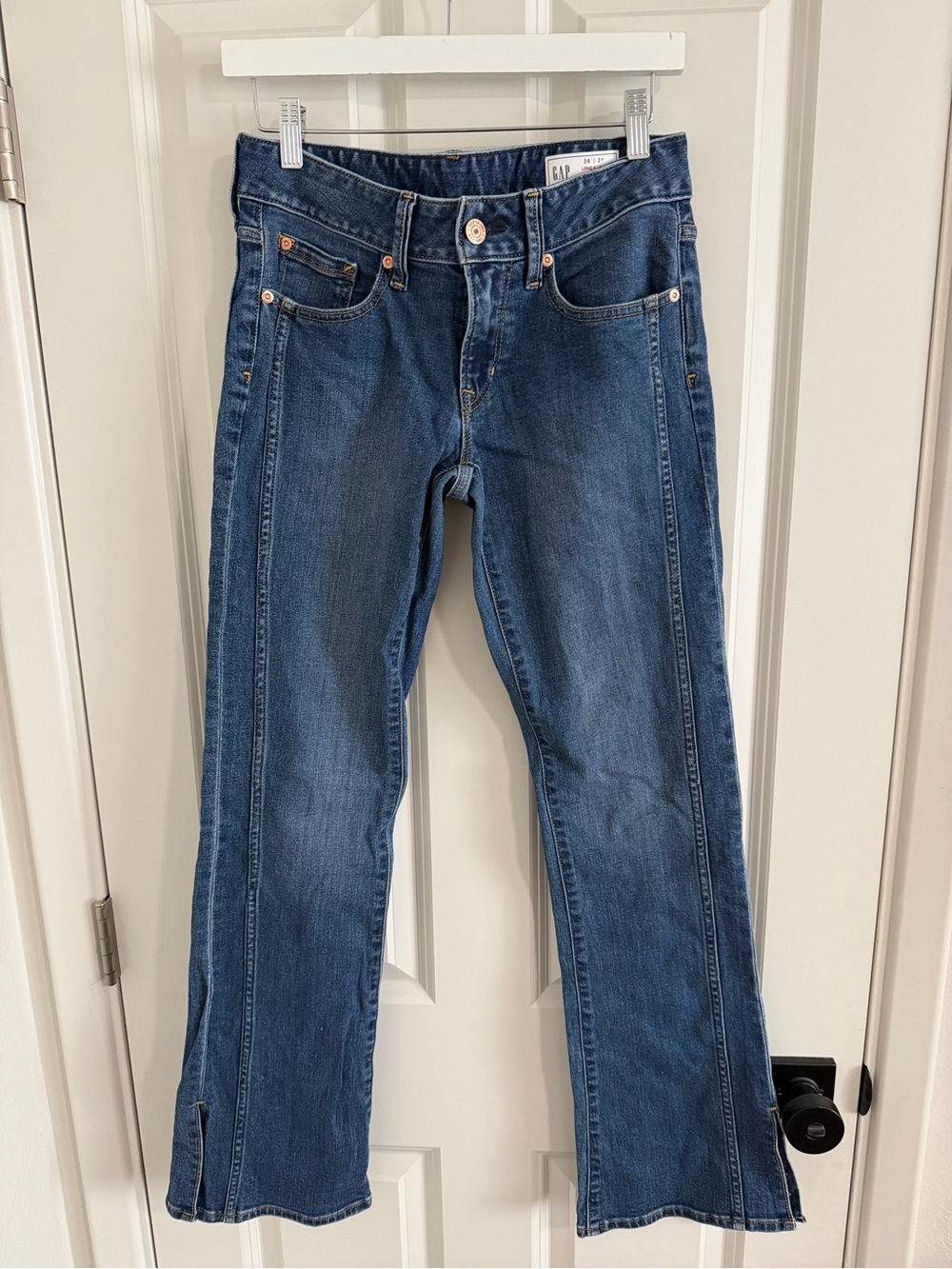 Gap dark wash low rise jeans